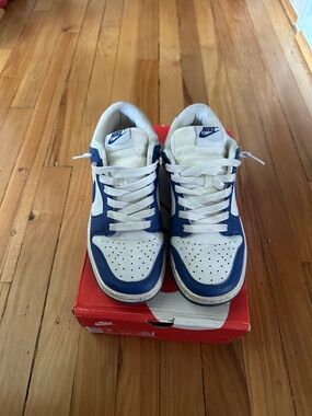 Nike Dunks White and Blue Low-Top Sneakers
